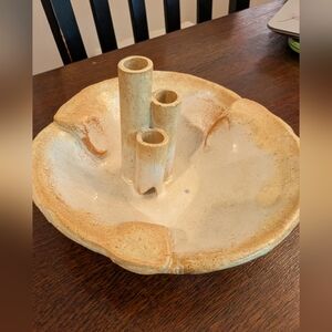 MCM Ceramic Sculpted Lotus Design Bud Vase